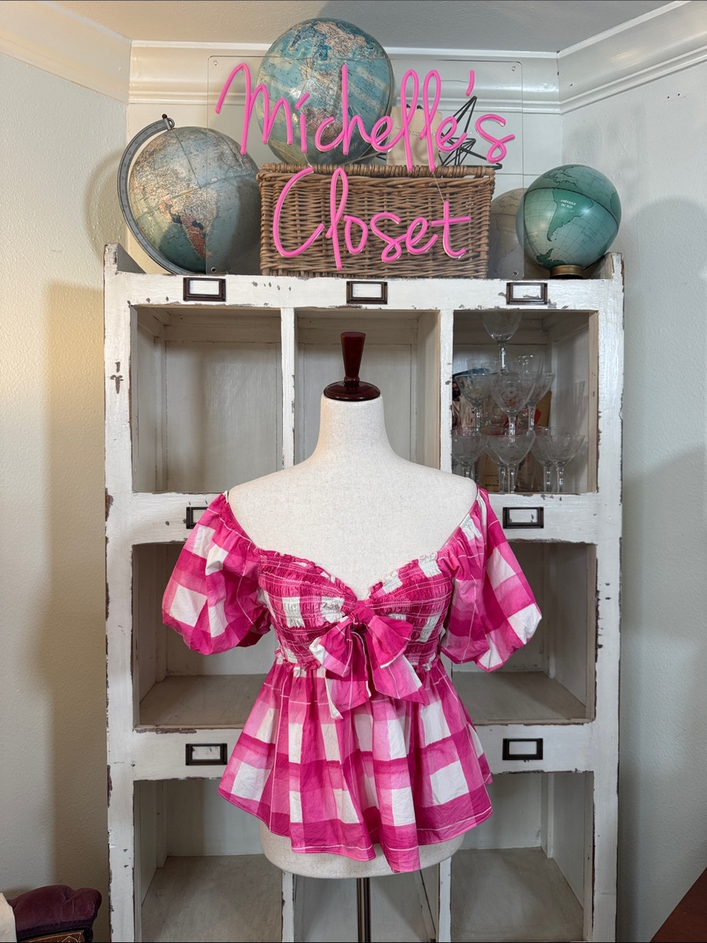 Peach Love plaid top